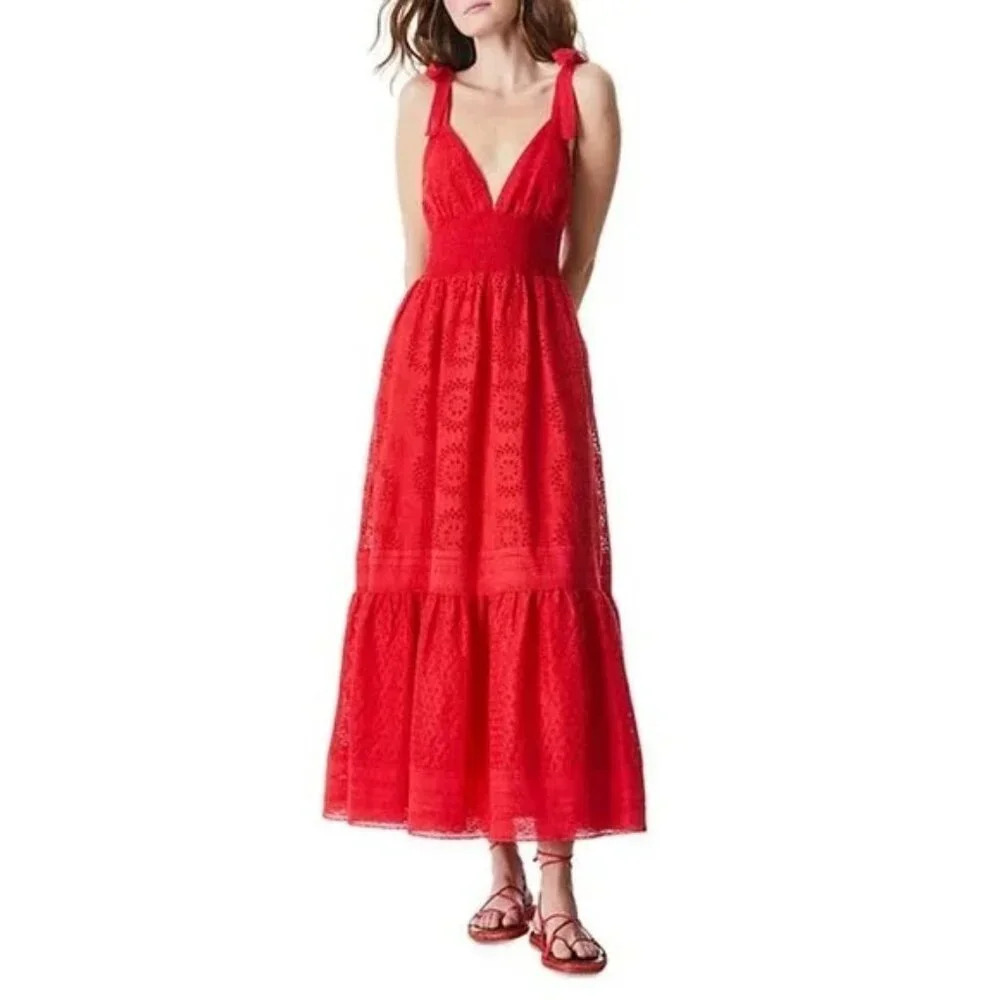 Alice + Olivia Levine Eyelet-Embroidered Linen Blend Maxi Dress $660 - Picture 2 of 13